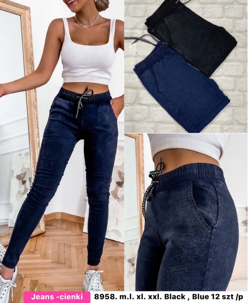 Spodnie  jeans  damska .Roz M/L.XL/2XL. Mix  Kolor. Paszka 12szt.