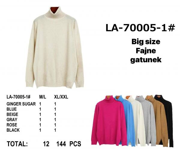 Swetry   damskie Roz M/L.XL/2XL. Mix kolor Paczka 14szt
