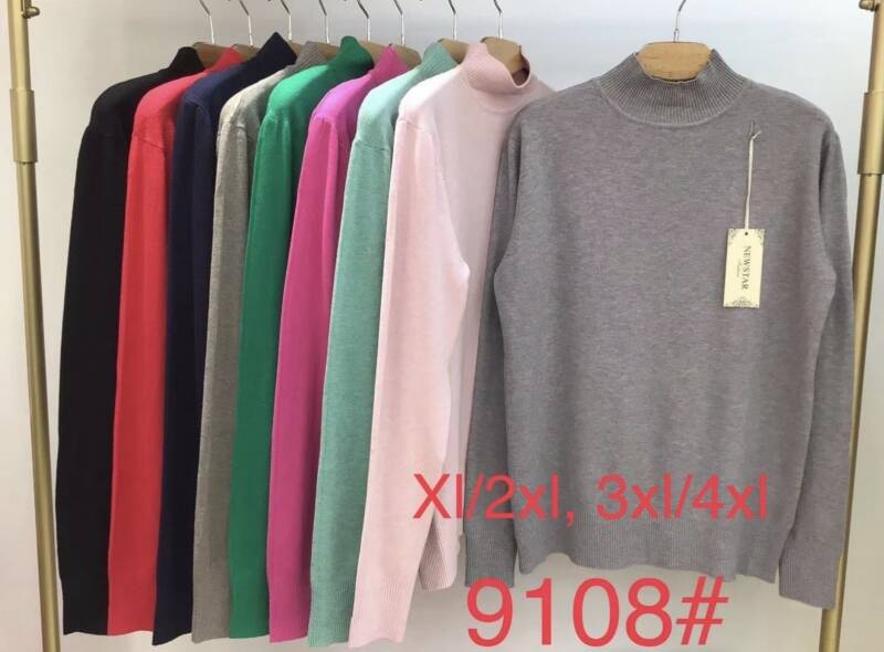 Swetry  damskie Roz XL/2XL.3XL/4XL. Mix kolor Paczka 12szt