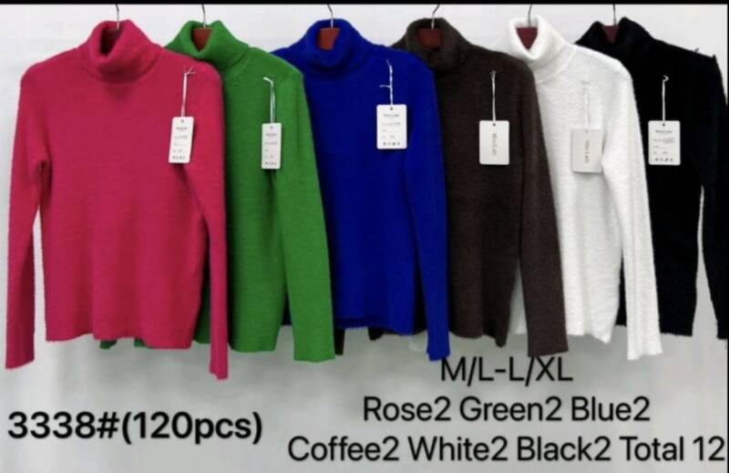 Swetry  damskie Roz M/L.L/XL. Mix kolor Paczka 12szt