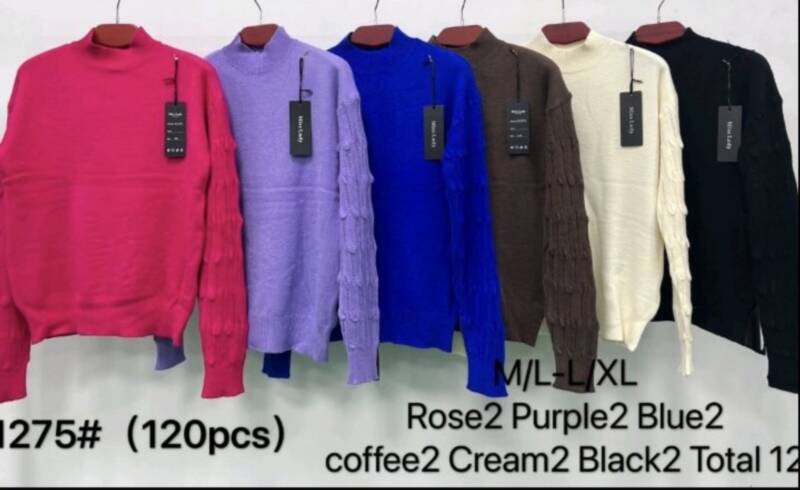 Swetry  damskie Roz M/L.L/XL. Mix kolor Paczka 12szt
