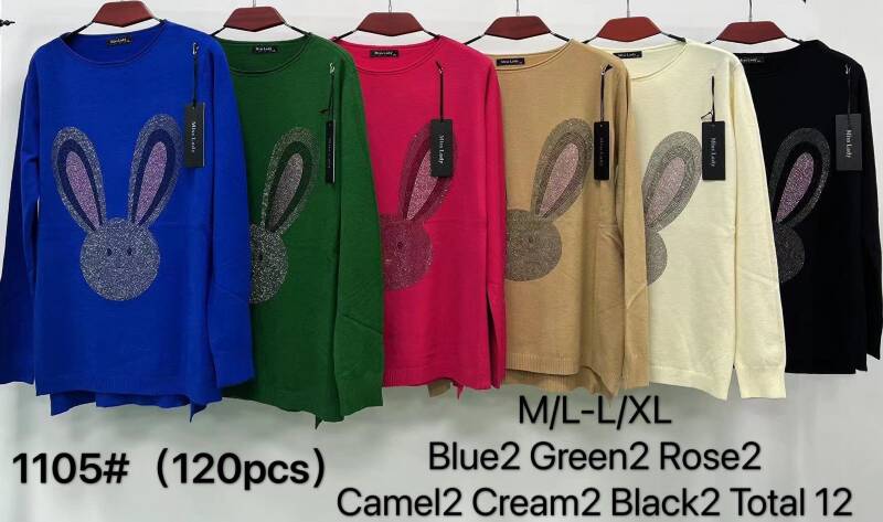 Swetry  damskie Roz M/L.L/XL. Mix kolor Paczka 12szt