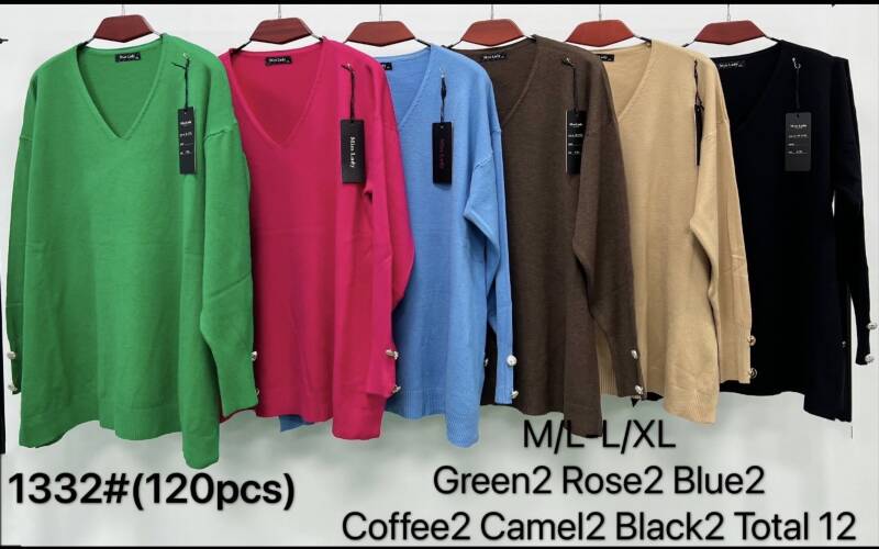 Swetry  damskie Roz M/L.L/XL. Mix kolor Paczka 12szt