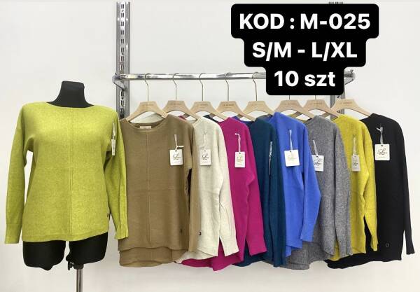 Swetry damskie Roz S/M.L/XL. Mix kolor .Paczka 10szt