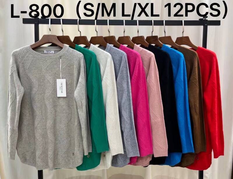 Swetry damskie Roz S/M.L/XL. Mix kolor Paczka 12szt
