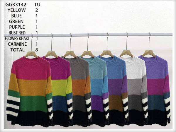 Swetry damskie Roz Standard. Mix kolor Paczka 8szt