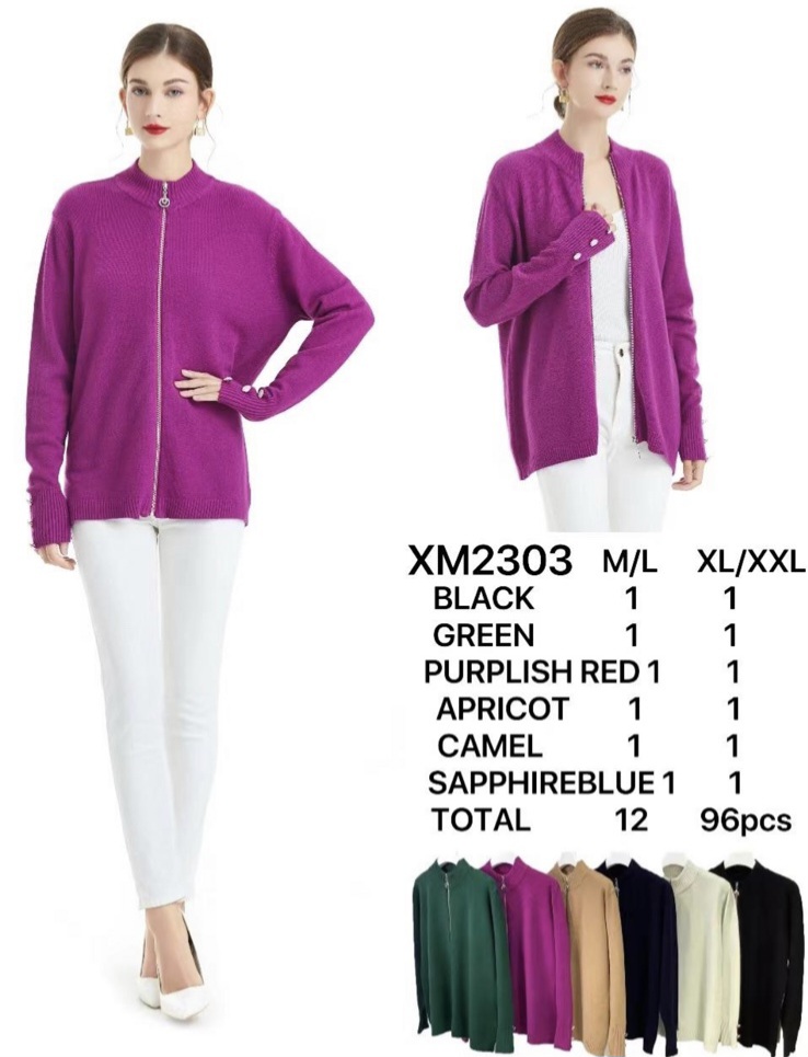   Swetry damskie Roz M/L.XL/2XL. Mix kolor Paczka 12szt