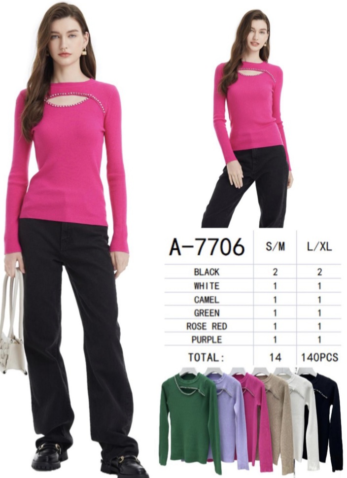   Swetry damskie Roz S/M.L/XL. Mix kolor Paczka 14szt
