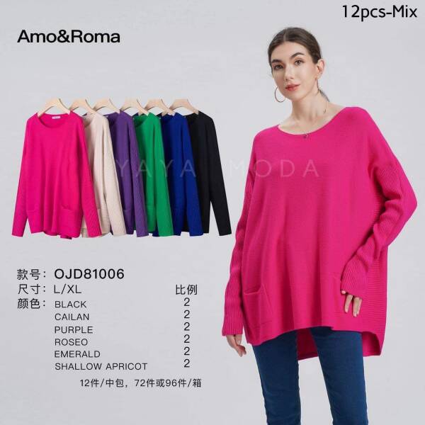 Swetry   damskie Roz L/XL. Mix kolor Paczka 12szt