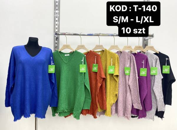 Swetry damskie Roz S/M.L/XL. Mix kolor .Paczka 10szt