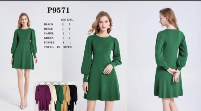 Sukienka Swetry damskie Roz S/M.L/XL. Mix kolor Paczka 12szt
