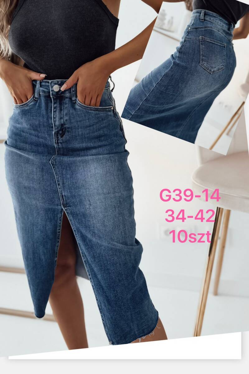 Spódnica jeansy damska .Roz 34-42. 1 Kolor . Paszka 10szt