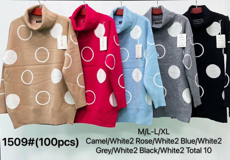 Swetry  damskie Roz M/L.L/XL. Mix kolor Paczka 12szt
