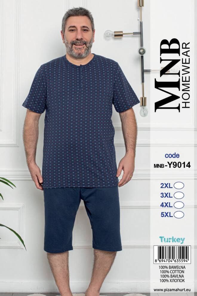 Piżama męska (Turecki produkt) Roz XL-4XL, 1 Kolor, Paszka 4 szt