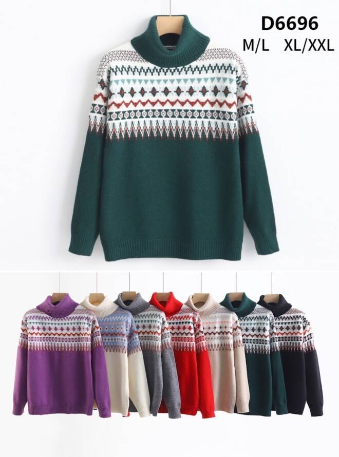 Sweter damski Roz M/L-XL/2XL, Mix Kolor Paczka 12 szt