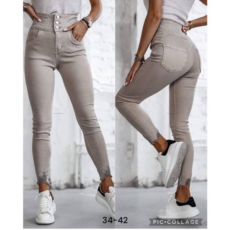 Spodnie  damskie Jeans. Roz 34-42, 1 kolor Paczka 10 szt