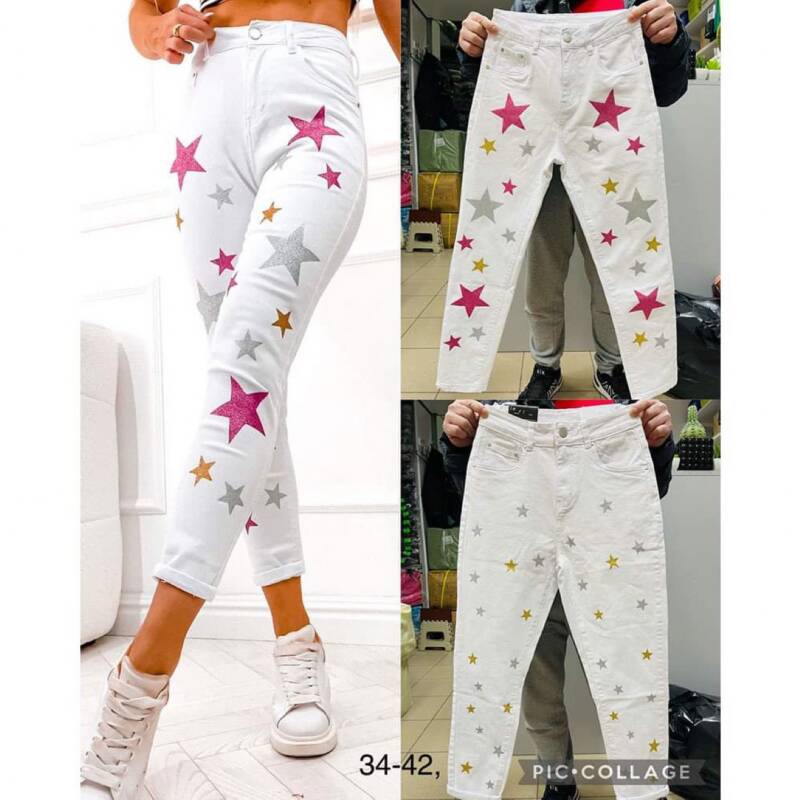Spodnie  damskie Jeans. Roz 34-42, 1 kolor Paczka 10 szt