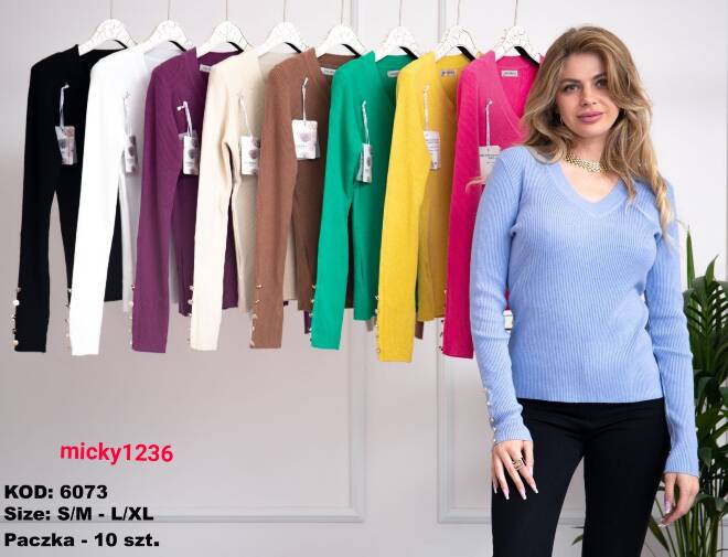 Swetry damskie Roz S/M-L/XL. Mix kolor Paczka 10szt  