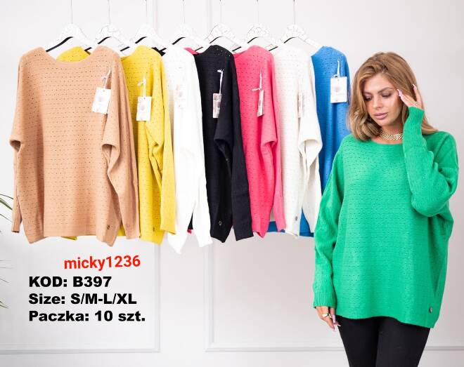 Swetry damskie Roz S/M-L/XL. Mix kolor Paczka 10szt  