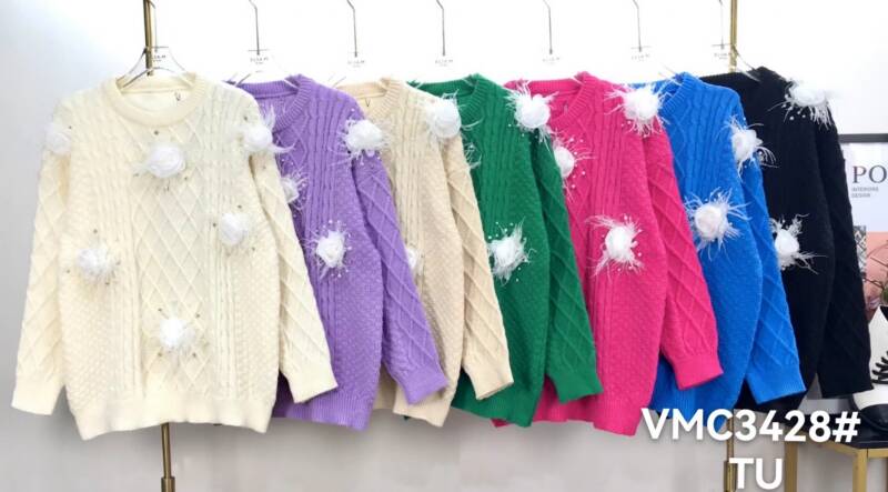 Swetry damska (Francja produkt) Roz Standard. mix kolor, Paszka 6 szt