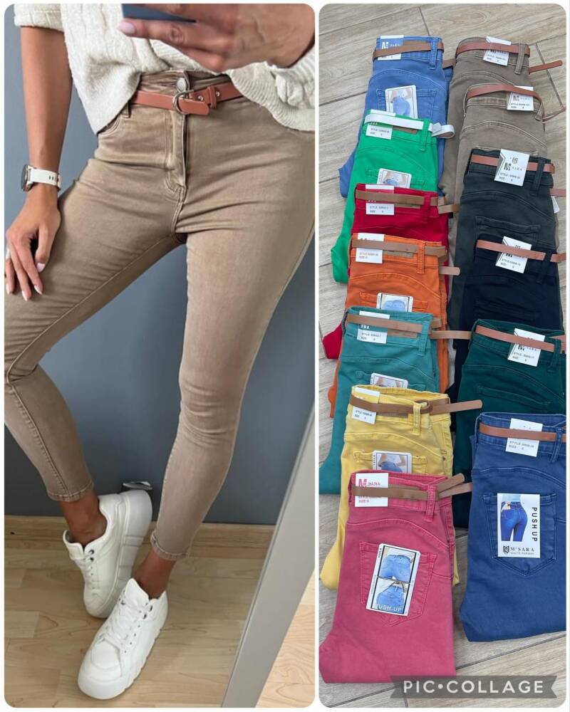 Spodnie  damskie Jeans. Roz 34-42, 1 kolor Paczka 10 szt