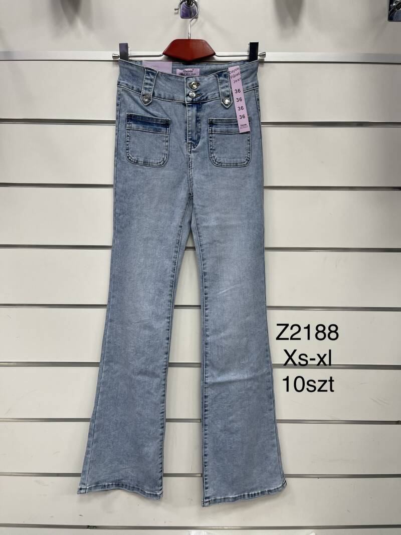 Spodnie damska jeans . Roz XS-XL . 1 kolor. Paszka 10szt.  