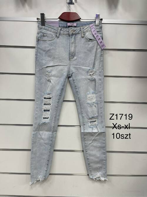 Spodnie damska jeans . Roz XS-XL. 1 kolor. Paszka 10szt.  
