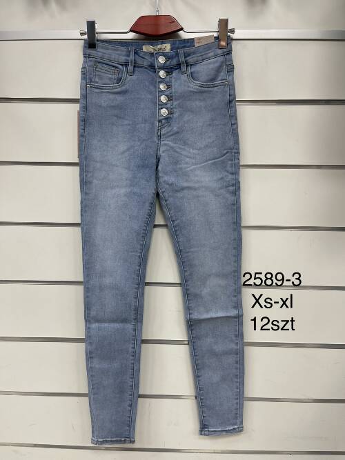 Spodnie damska jeans . Roz XS-XL. 1 kolor. Paszka 12szt.  