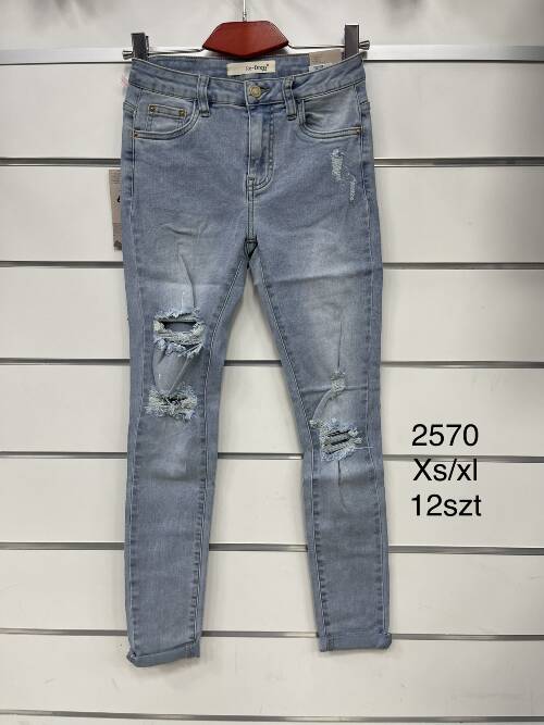 Spodnie damska jeans . Roz XS-XL. 1 kolor. Paszka 12szt.  