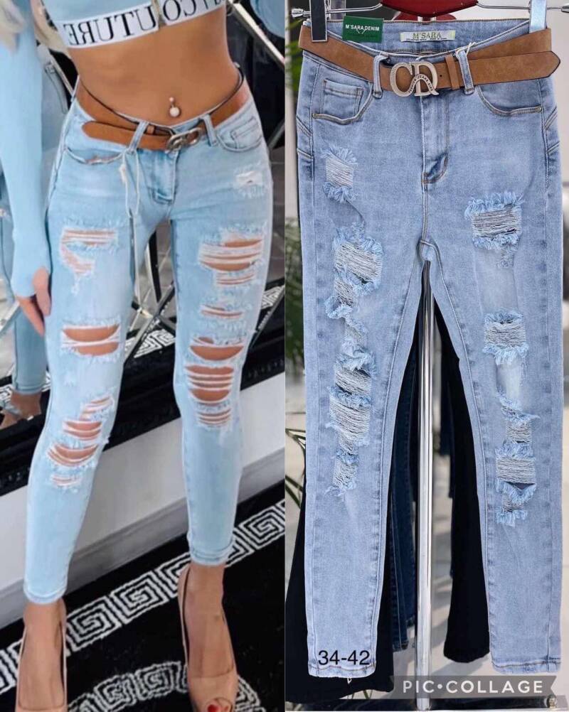 Spodnie  damskie Jeans. Roz 34-42, 1 kolor Paczka 10 szt