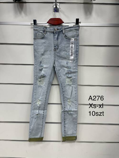 Spodnie damska jeans . Roz XS-XL. 1 kolor. Paszka 10szt.  