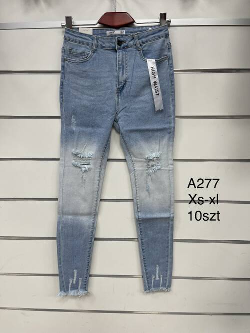 Spodnie damska jeans . Roz XS-XL. 1 kolor. Paszka 12szt.  