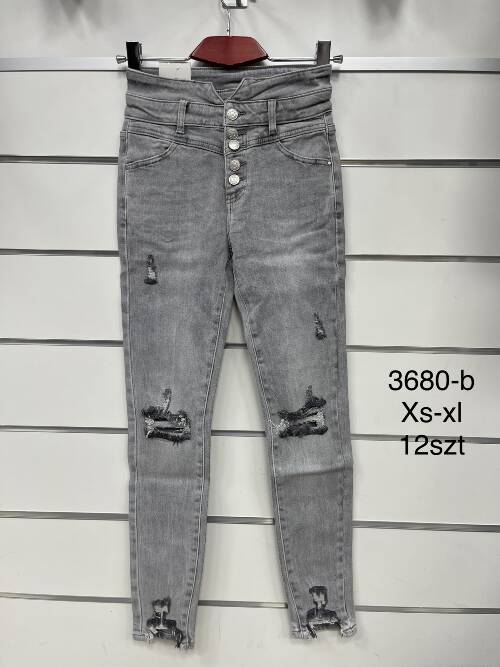 Spodnie damska jeans . Roz XS-XL. 1 kolor. Paszka 12szt.  