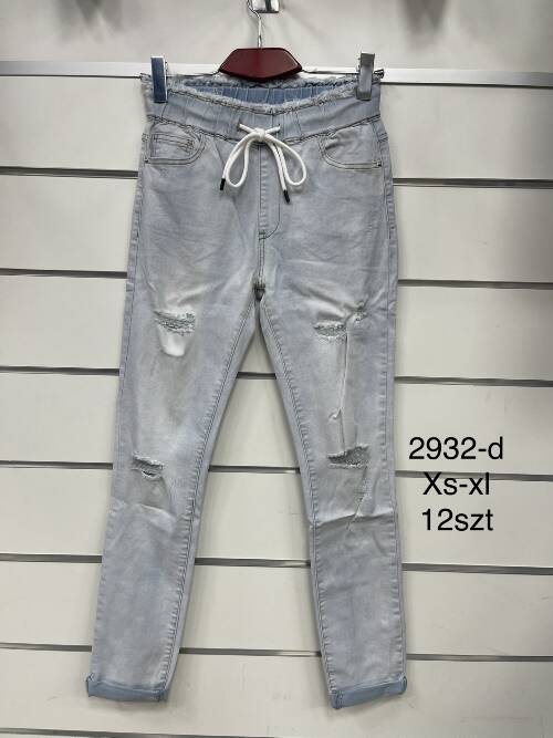 Spodnie damska jeans . Roz XS-XL. 1 kolor. Paszka 12szt.  