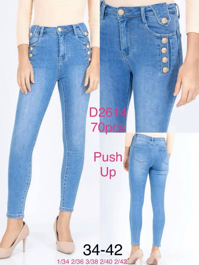 Spodnie damskie Jeans. Roz 34-42. 1 kolor Paczka 10 szt