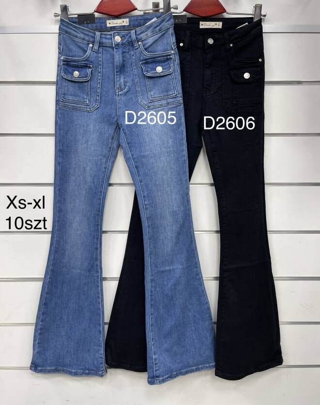 Spodnie damskie Jeans. Roz XS-XL.Mix kolor Paczka 10 szt