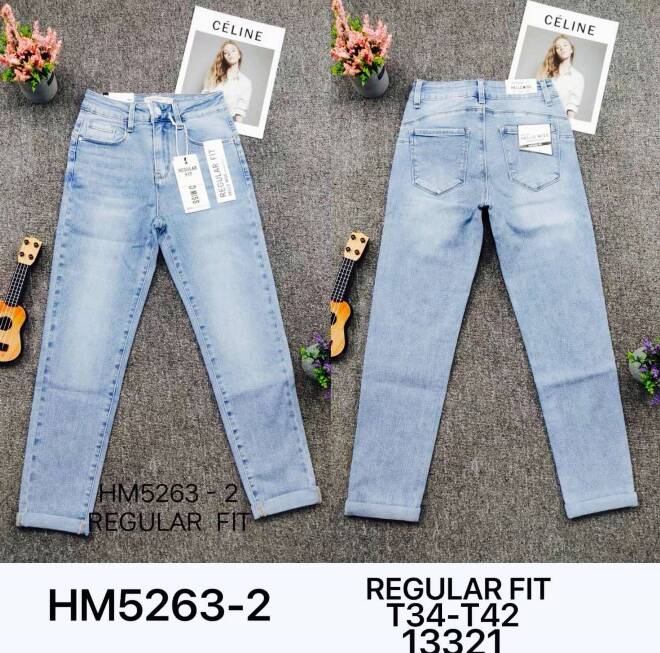 Spodnie damskie Jeans. Roz 34-42. 1 kolor Paczka 10 szt