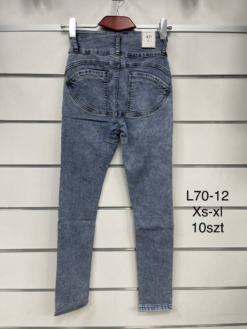 Spodnie damska jeans . Roz XS-XL. 1 kolor. Paszka 12szt.  