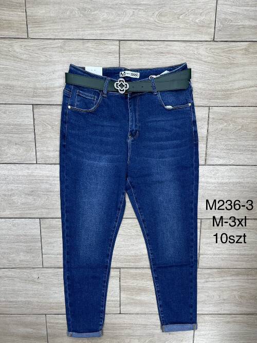 Spodnie damska jeans . Roz M-3XL. 1 kolor. Paszka 12szt.  