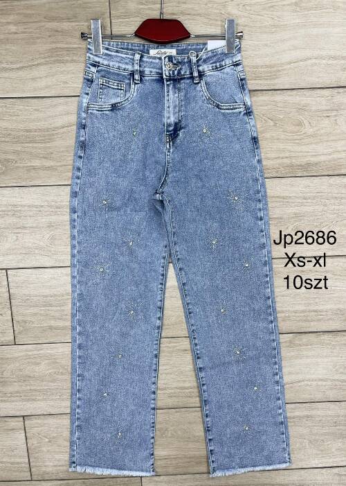 Spodnie damska jeans Roz XS-XL, 1 Kolor Paczka 10 szt
