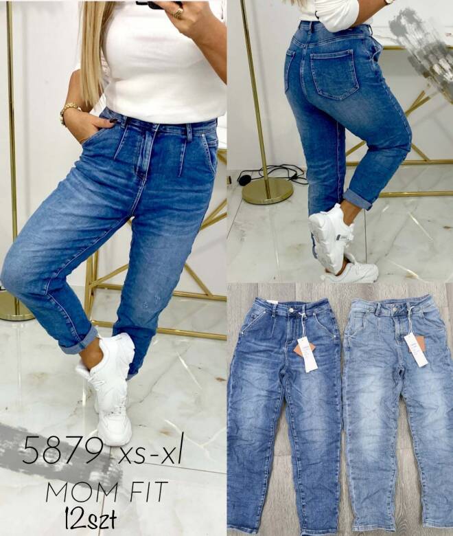 Jeansy Damskie Roz XS-XL, 1 kolor Paczka 12 szt