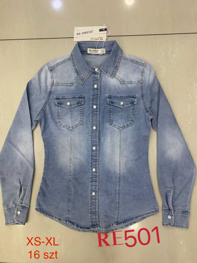 Kurtki damskie jeansy Roz XS-XL, 1 kolor Paczka 16 szt