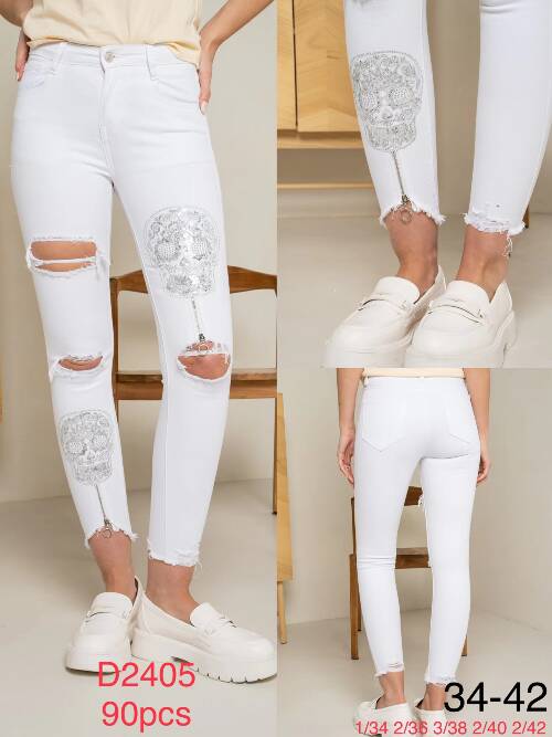 Spodnie damska jeans Roz 34-42, 1 Kolor Paczka 10 szt