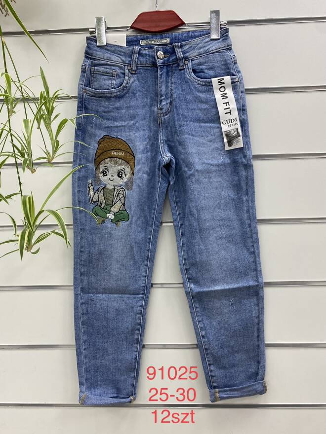 Jeansy Damskie Roz 25-30, 1 kolor Paczka 12 szt