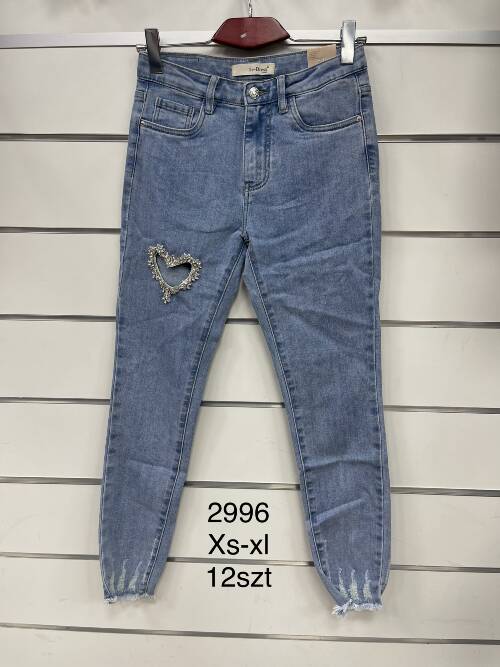 Spodnie damska jeans . Roz XS-XL. 1 kolor. Paszka 12szt.  