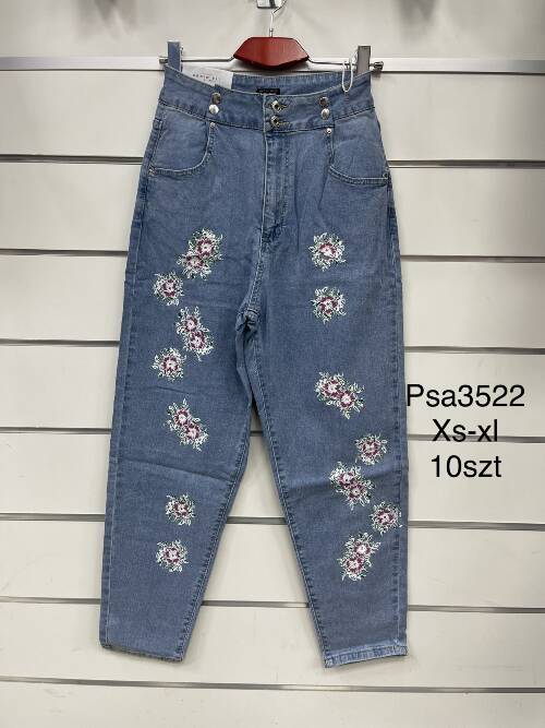 Spodnie damska jeans . Roz XS-XL. 1 kolor. Paszka 12szt.  