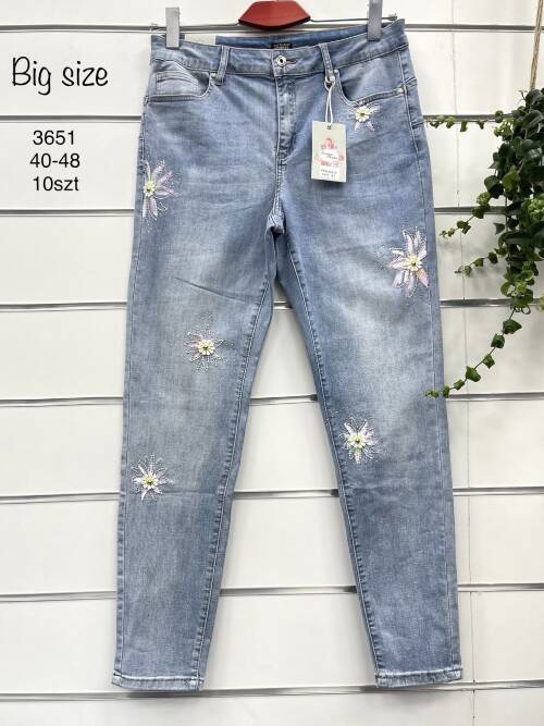 Spodnie damska jeans Roz 40-48, 1 Kolor Paszka 10 szt