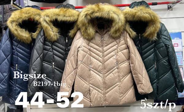 Kurtki damskie zimowe Roz 44-52, 1 Kolor Paczka 5 szt