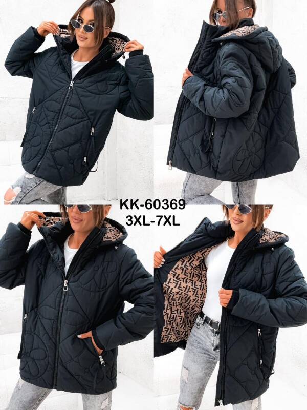 Kurtki damskie zimowe duże Roz 3XL-7XL, 1 Kolor Paczka 5 szt