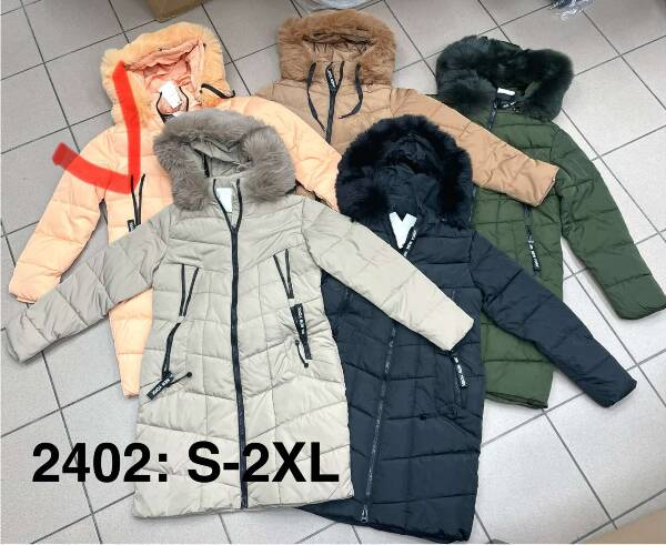 Kurtki damskie zimowe Roz S-2XL, 1 Kolor Paczka 5 szt